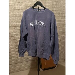 Sea Isle City New Jersey Sweatshirt‎ Top Threads Sportswear Large Vintage Blue